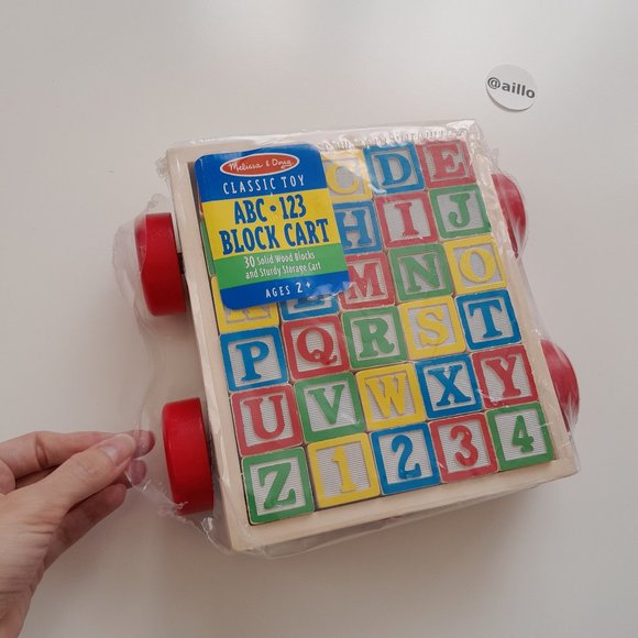 Melissa & Doug Classic Toy ABC 123 Block Cart - Picture 6 of 17